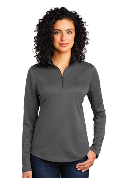 Ladies Port Authority Silk Touch Performance 1/4 Zip Cover-Up